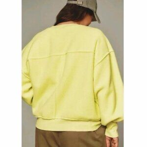 NWT Anthroplogie Pilcro Slouchy Crew-Neck Sweatshirt in Lime 3X